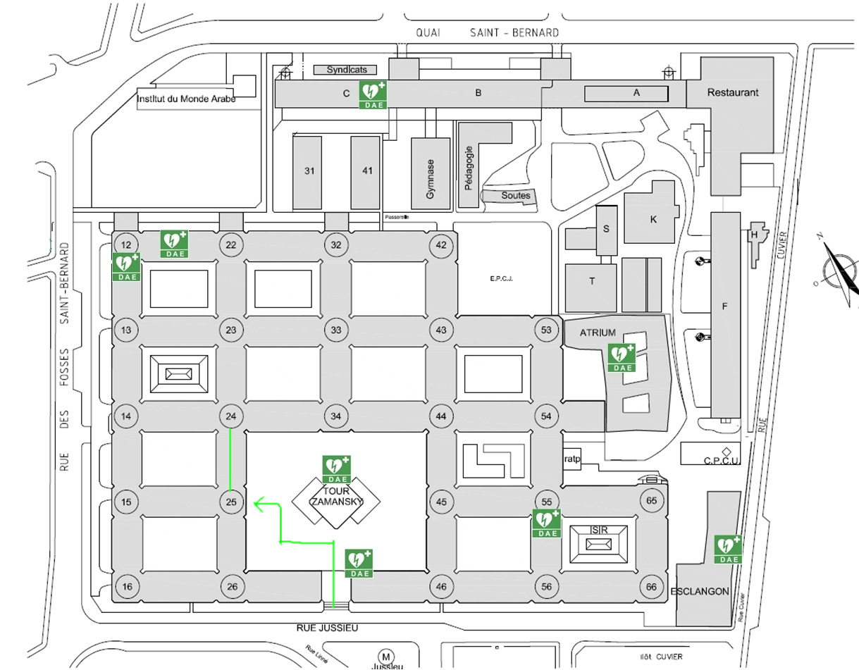 Plan du campus Jussieu